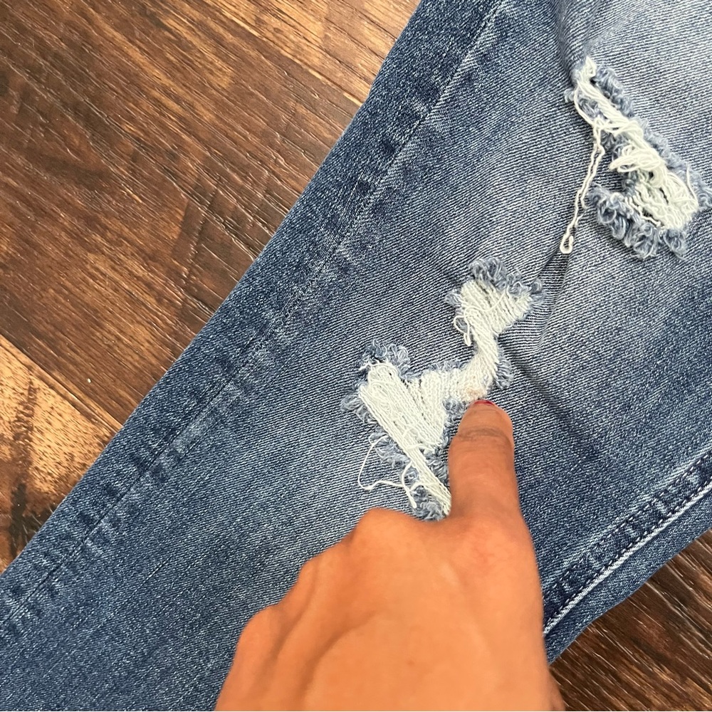 Mother Mid-Rise Dazzler ankle fray denim jeans weekend warrior 26 27 *READ* - Picture 6 of 12